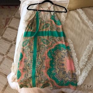 Paisley dress with open back